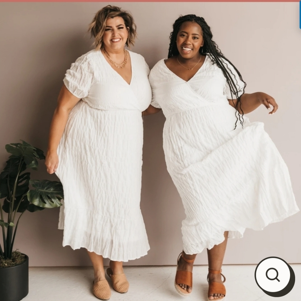 Kervology 4x white boho dress